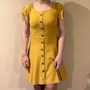 Yellow Basic Mini Dress